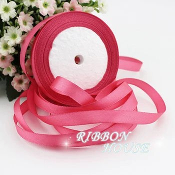 

(25 yards/roll) 3/8" 10mm Watermelon Red Gift Christmas Ribbon Single Face Satin Ribbon Webbing Decoration Ribbons