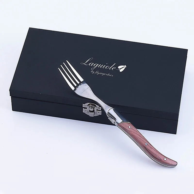 6pcs-Laguiole-Style-Dinner-Fork-with-Rose-Wood-Handles-Stainless-Steak-Fork-in-Wooden-Gift-Box (1)