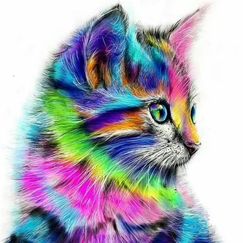 

Colorful Cat Animal DIY Digital Painting By Numbers Modern Wall Art Canvas Painting Gift for children Home Decor 40x50cm