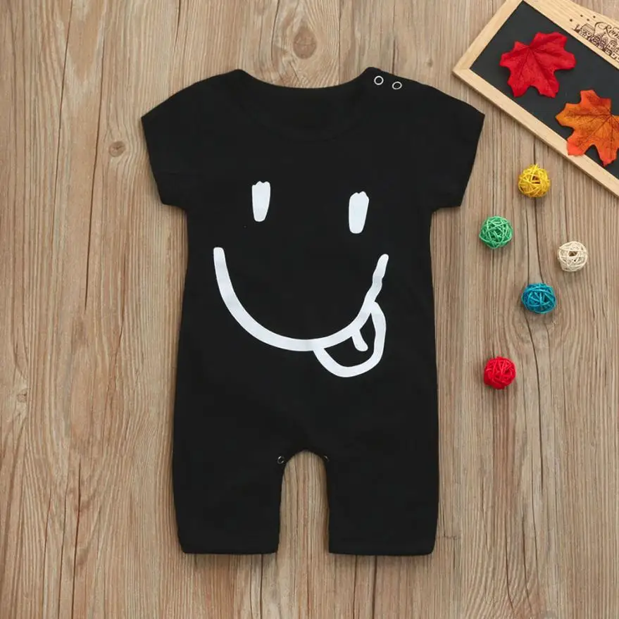 

2018 new arrive Toddler Infant Baby Boys Cartoon Print Short Sleeve Jumpsuit Romper Playsuit new born baby clothes