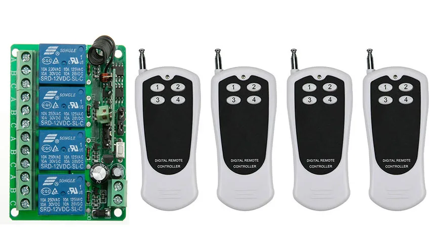 DC12V 4CH 10A RF Беспроводной переключатель системы дистанционного управления