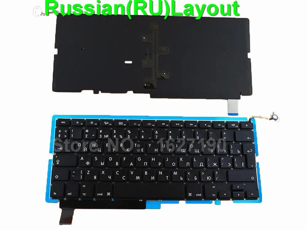New RU Russian Keyboard for APPLE Macbook Pro A1286 BLACK For 2008 Backlit RU Laptop Keyboards