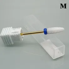 Золотое покрытие высокого качества 1 шт. Meduim Керамические пламя ногтей сверла для электрический ногтей Маникюр Педикюр резак станки m