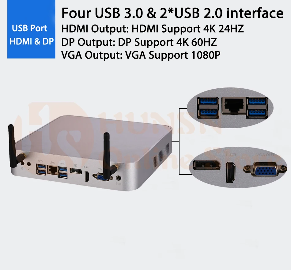 Fanless Mini PC I5 6300HQ I7 6700HQ I7 7700HQ HUNSN BA03 (01)