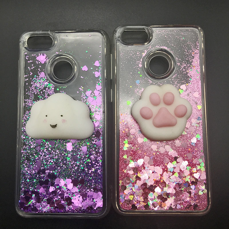 3d Squishy Cat Case For Huawei P8 P9 Lite 2017 Phone Case Liquid Glitter Paillette Sand Quicksand soft Honor 8 LITE Back Cover (26)