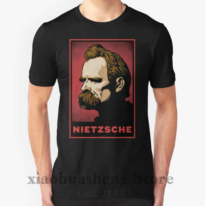 

100% cotton o-neck men t shirt custom printed t-shirt Nietzsche Print women tshirt