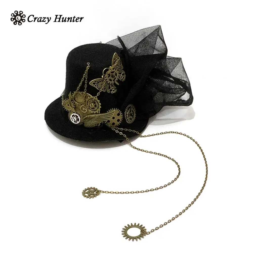 

Girl/Women Punk Steampunk Victorian Gears Mini Top Hat Costume Hair Accessory