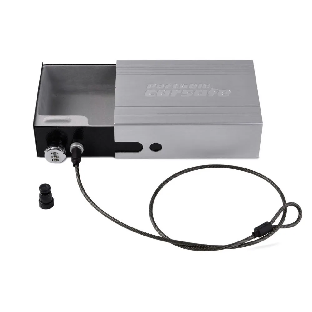 Prix Coffres de voiture Portable Coffre fort Mot de Passe Serrure Coffre Fort Bijoux Trésorerie Pistolet Boîte De Rangement de Sécurité En alliage D aluminium Fort Câble Fixe