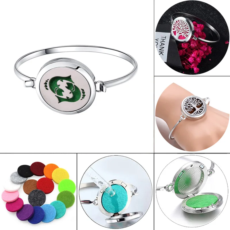 

Mixed style Aromatherapy Bracelet Jewelry Perfume Essential Oil Diffuser Locket Bracelet pisces Stainless Perfume Bangle