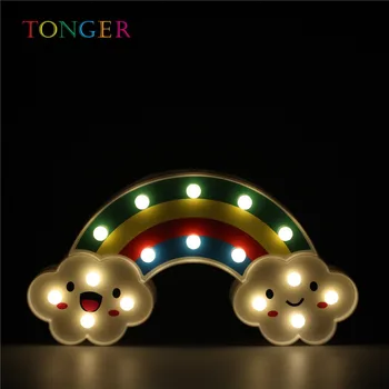 

TONGER 3D Rainbow modelling LED Night Light Decorative Bedroom Lamp Battery Operated R07 Drop ship