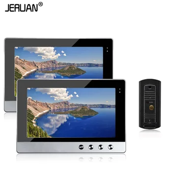 

JERUAN New Wired 10" Video Intercom Door Phone System 2 Monitors + 1 Night Vision Outdoor Camera In Stock Free Shipping