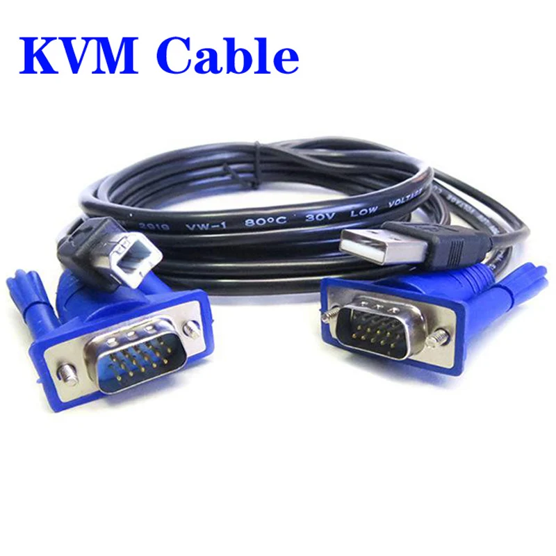 1.5M USB KVM Switch Cable 2 in 1 Type A to B 4Pin
