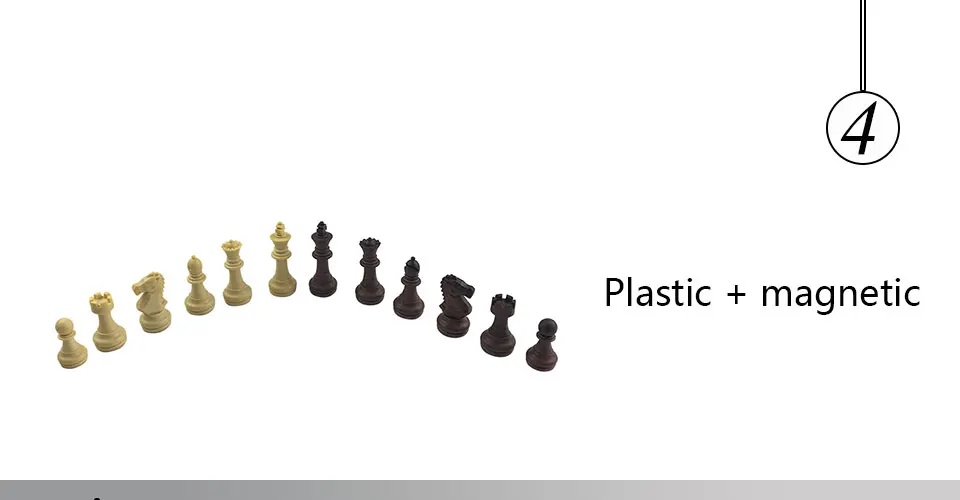 Easytoday Standard Chess Set Plastic Chess Board Magnetic Chess Pieces Table Entertainment Games Gift (4)