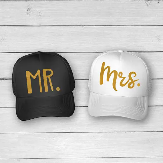 Головной убор Мистер и миссис для невесты жениха|bride and groom|gifts bridal showerhat cap |
