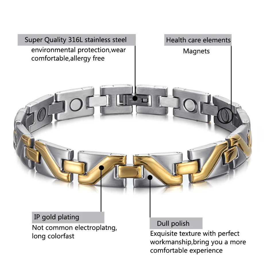 Stainless steel bracelet OSB-008SG  (4)