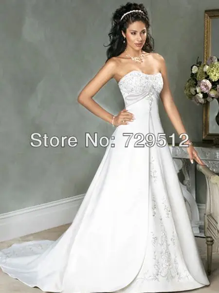 New Arrive A Line Embroidery bridal gownes with Sashes Custom Size and Color | Свадьбы и торжества