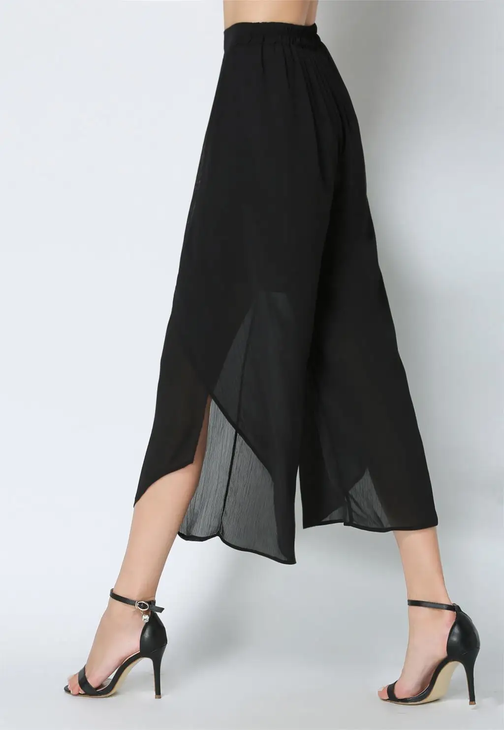 font b 2017 b font Women Chiffon Split Wide Leg font b Pants b font