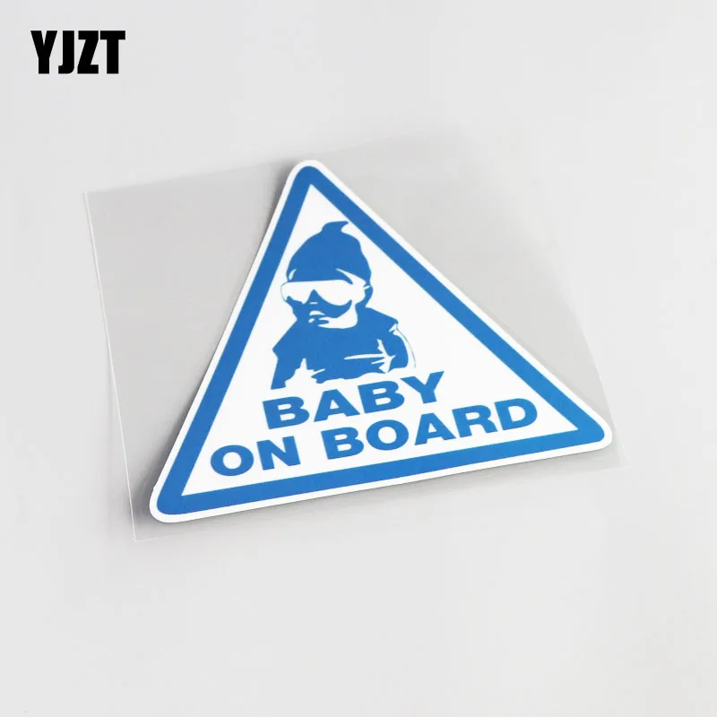 

YJZT 13CM*11.1CM Fashion Reflective Baby On Board PVC Car Sticker Decal 13-0372