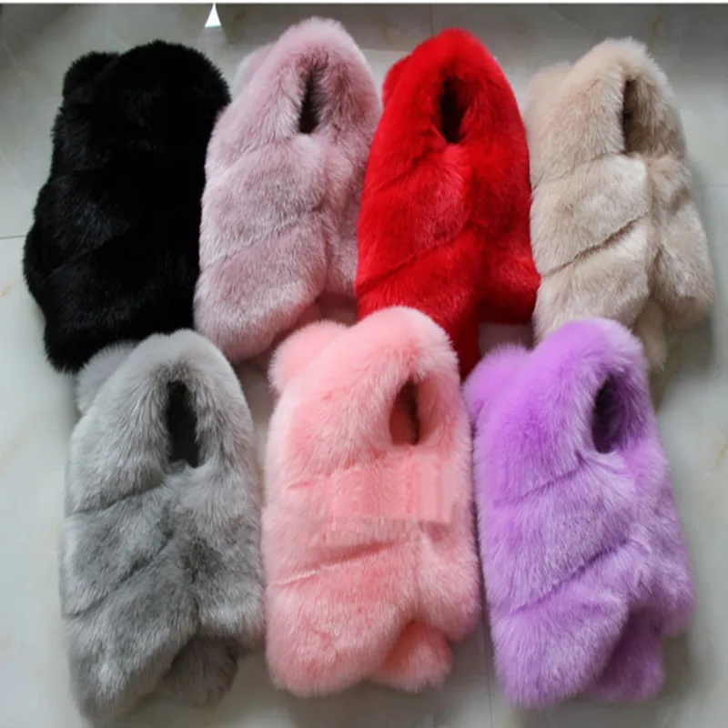 2017 Autumn and winter new children's coat girls baby fur vest short paragraph thick vest princess waistcoat kids jacket 17N1120