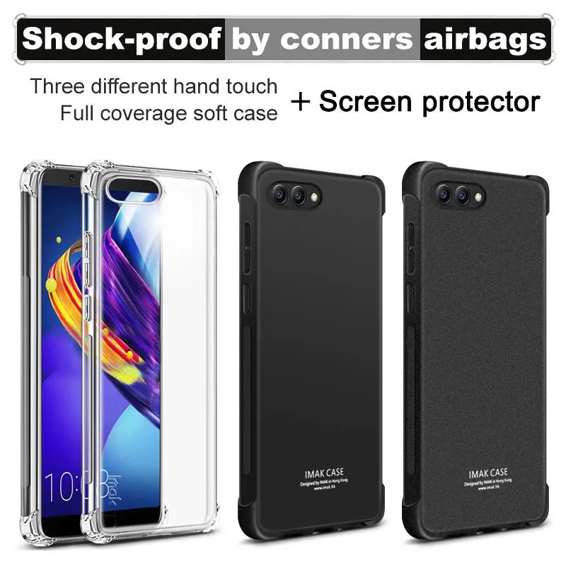 

Huawei Honor V10 Case IMAK Full Cover Soft Silicone TPU Airbag Cushion Anti-knock Back Cover Case For Huawei Honor V10 Free Film