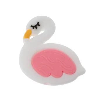 

Lovely Mini Flamingo Pattern Baby Silicone Teething Beads Teether BPA Free DIY Pacifier Chain Accessories