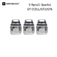 3-9 шт. Vaporesso GT Core GT2 GT6 GT CCELL катушка головка электронная сигарета атомайзер ядро для NRG/NRG SE Vape танк