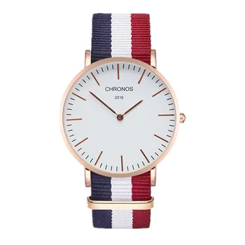 Enlarge CHRONOS Brand Watch Men Women Fashion Casual Watches Clock Classical Nylon Strap Wrist Watches Saat Relogio Masculino Feminino