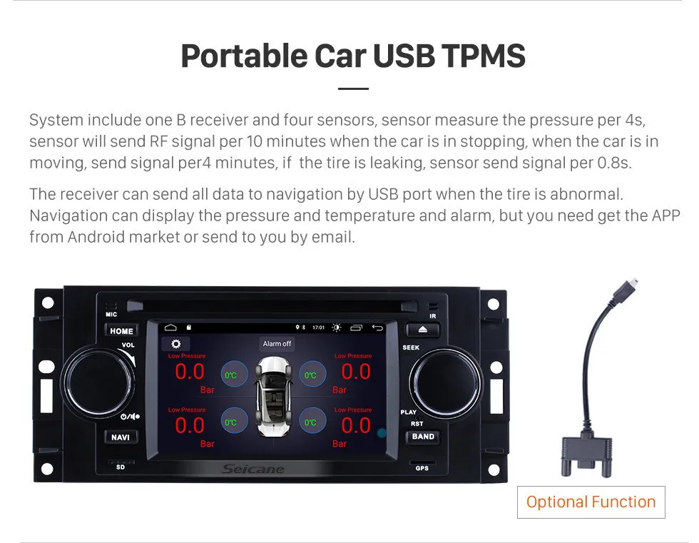 Top Seicane Android 8.1Car Radio DVD Player Multimedia GPS for Jeep Commander Compass Dodge RAM Chrysler 300 Wrangler Grand Cherokee 18
