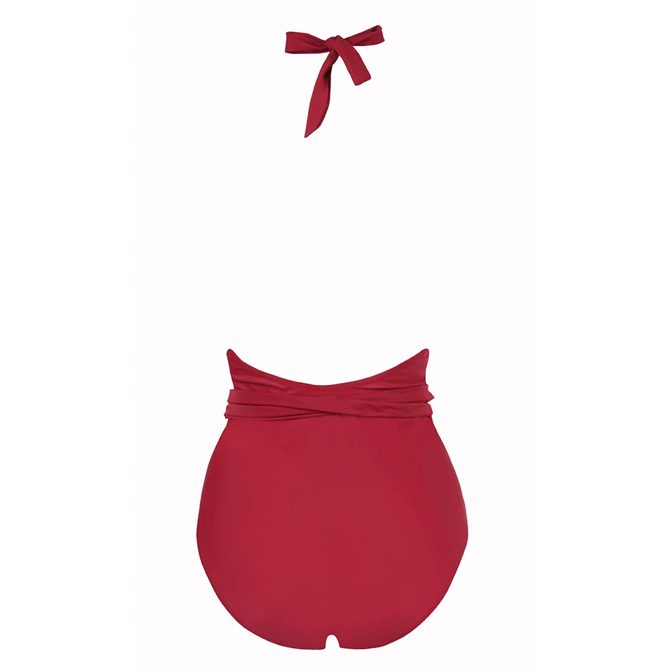 Günstige TQSKK 2019 Neue Ankunft Sexy Einem Stück Badeanzug Plus Größe Frauen Bademode Falbala Monokini Rüsche Feste Damen Strand Badeanzug
