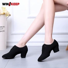 Women 2018 Standard Dance Shoes Ballroom Shoe Canvas Napped Split Outsole Practice Competition Modern Dancing Shoe Dancesport