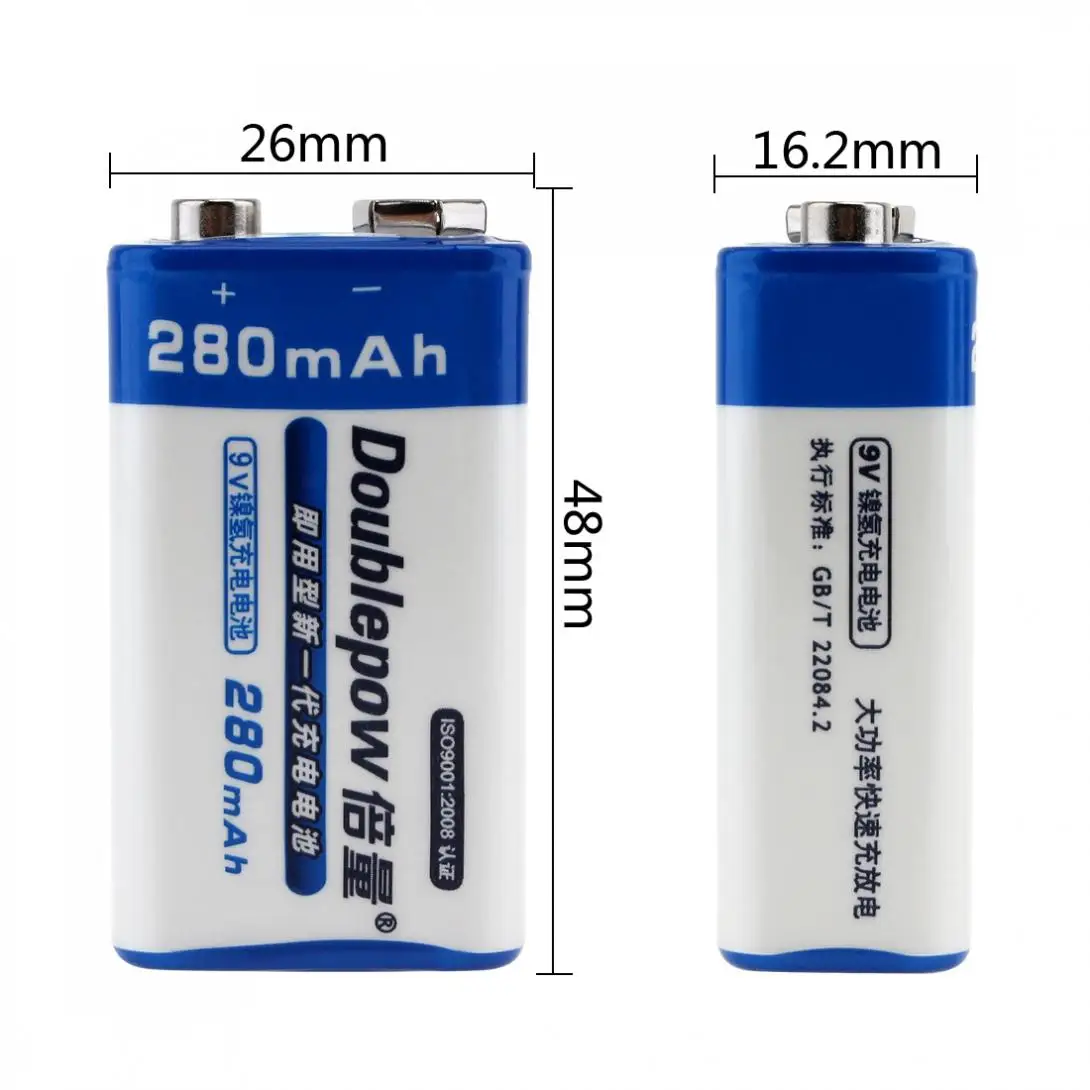 9 v 6f22 аккумуляторная батарея 280 mah ni mh микрофон мультиметр V батареи + 1 шт. зарядное