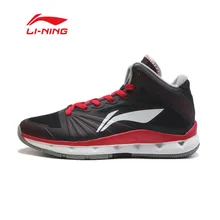 Li Ning Men font b Basketball b font Shoe breathable wear resisting Shock Absorption high Cut