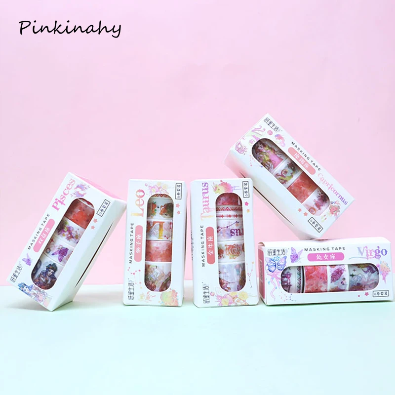 

6pcs/box Creative Starry Sky Constellation Decorative Washi Tape Diary Scrapbook Stationery DIY Stickers School Supply JD072