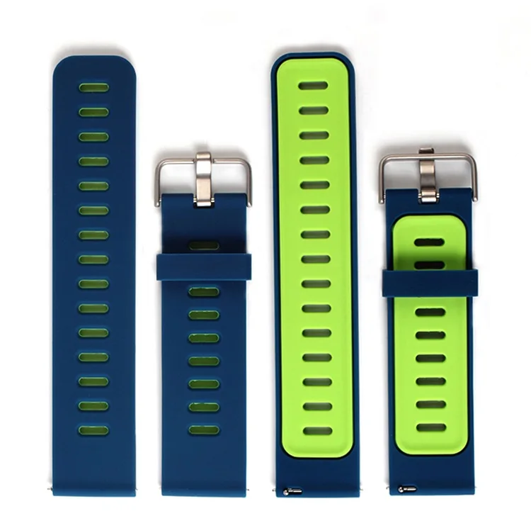 Сменный силиконовый браслет для наручных часов для Xiaomi Huami AMAZFIT ремешок 22 см унисекс Ремешки для наручных часов спортивные Смарт-часы - Цвет: Blue and Green