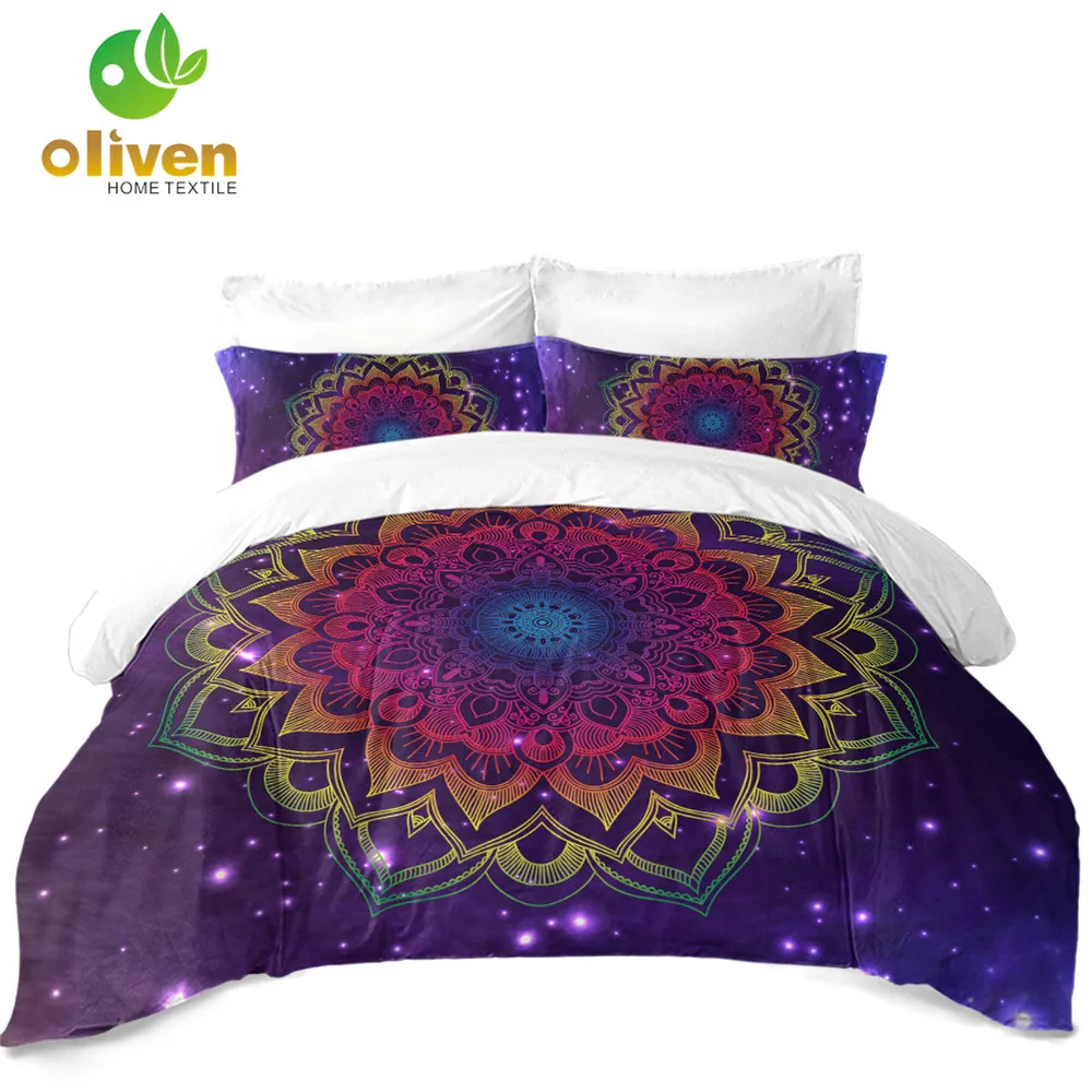 Us 24 0 35 Off Colorful Mandala Bedding Set Bohemia Tie Dyeing Flower Duvet Cover Set Girls Bedding King Queen Pillowcase Bedroom Decor D35 In