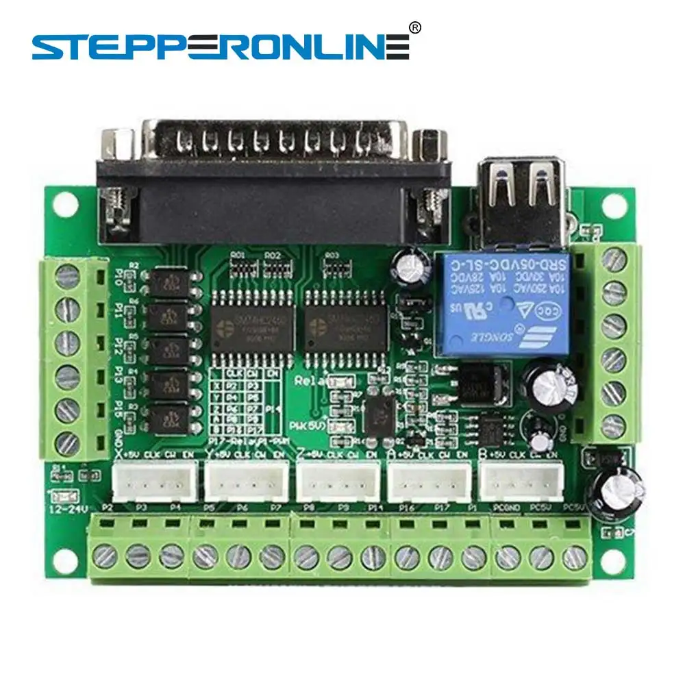 

5 Axis MACH3 CNC Breakout Board Interface with USB DB25 Cable for Stepper Motor Drive Controller