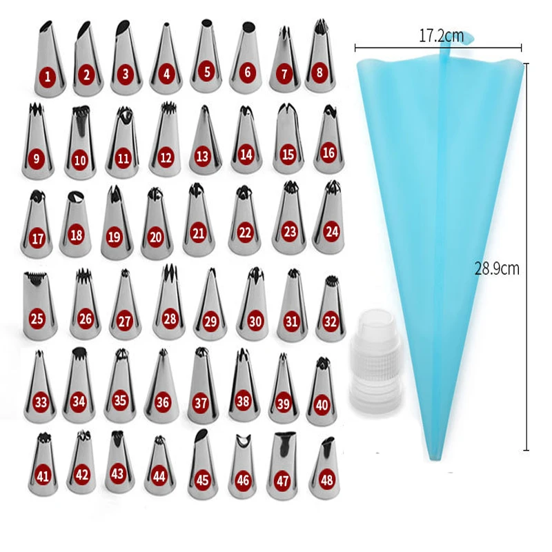 B6-12-24-48 Печенье Мороженое Рот Набор сопла мешок цветок крем для рта Кондитерские советы кекс украшения торта инструменты