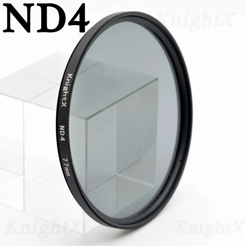 KnightX 49 мм 52 мм 55 мм 58 мм 67 мм 77 мм FLD UV CPL Star nd фильтр объектива для Nikon Canon градиентный поляризационный комплект объективов для камеры 72 62 - Цвет: ND4