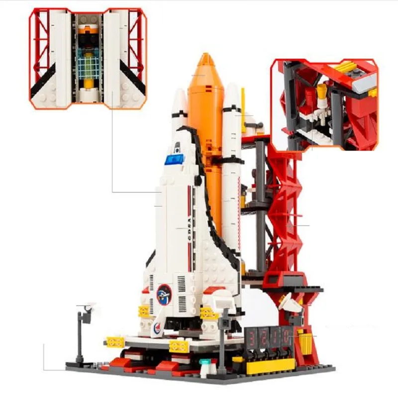 

Spaceport Space The Shuttle Launch Center 679Pc Bricks Building Block Educational Toys For Children Legoings
