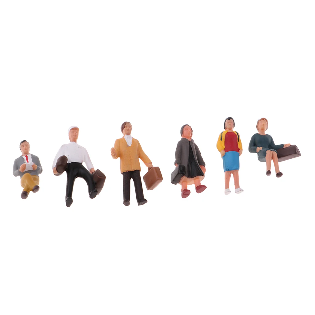 1/87 Scale Resin Big City People Figure Model - Assorted for Train Roadway Scenery Decoration