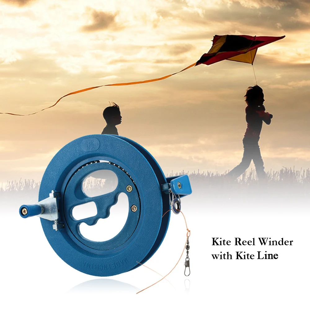 

16/18cm Outdoor Round Blue Grip Kite Reel Winder ABS Winding Reel Grip Wheel Kite String Flying Kite Accessories for Outdoor Fun