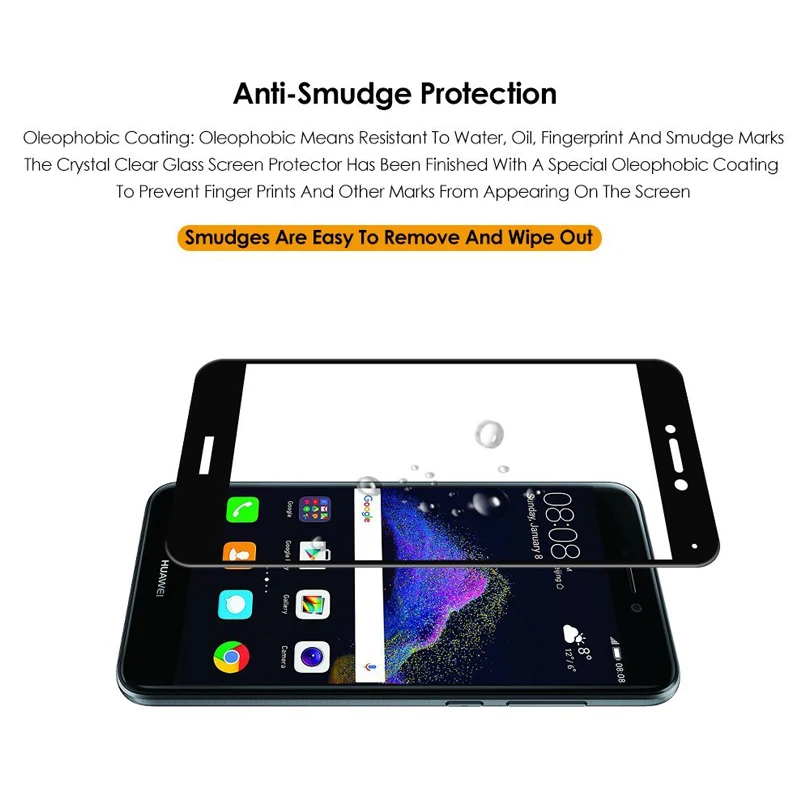 ARYIKUM HD полное покрытие закаленное стекло для Huawei GR3 2017 5 2 &quotЗащита экрана черная