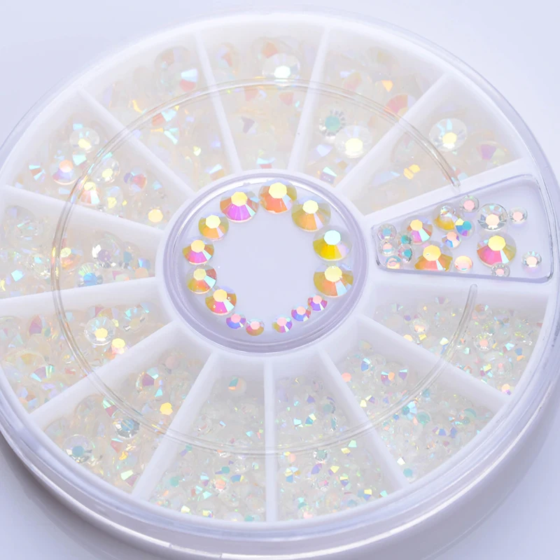 1 Box Colorful Studs 3D Nail Decoration 2mm/3mm/4mm Mixed Manicure Nail