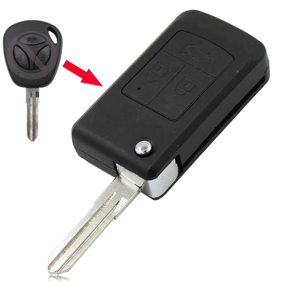 

New Modified Uncut Flip Folding Car Blank Key Shell for Lada 3 Buttons free shipping