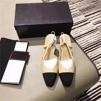 

2019 Sexy Women Pumps High Heels Genuine Leather Women Dress Party Shoes Woman Nude Black Mixed Color Ladies Shoes