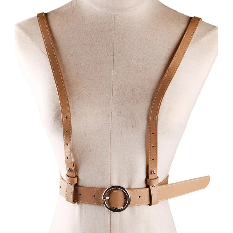PU Shoulder Belts For Women Harness Pin Buckle Waist Belts European Ladies Casual Faux Leather