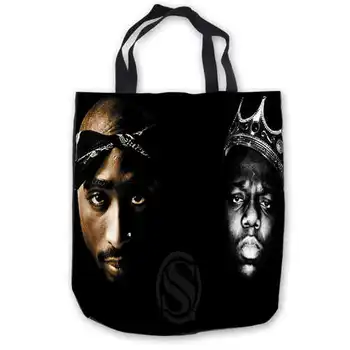 

Custom Canvas tupac_artwork Tote Hand Bags Shopping Bag Casual Beach HandBags Foldable 180911-01-1