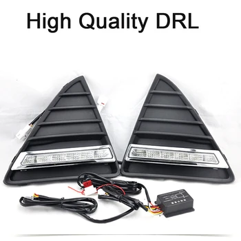 

ECAHAYAKU Matt style E4 12V LED Car DRL daytime running lights fog lamp with turn off and dimming Relay for Ford Focus 3 2012-14