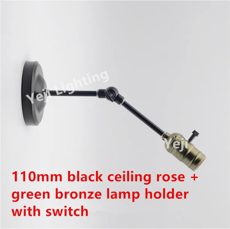 Электрическая лампочка эдисона Ретро E27 зеленая бронзовая лампа держатель с переключателем для настенного светильника для барной терассы столовая кофе подвесной светильник для осветительных приборов