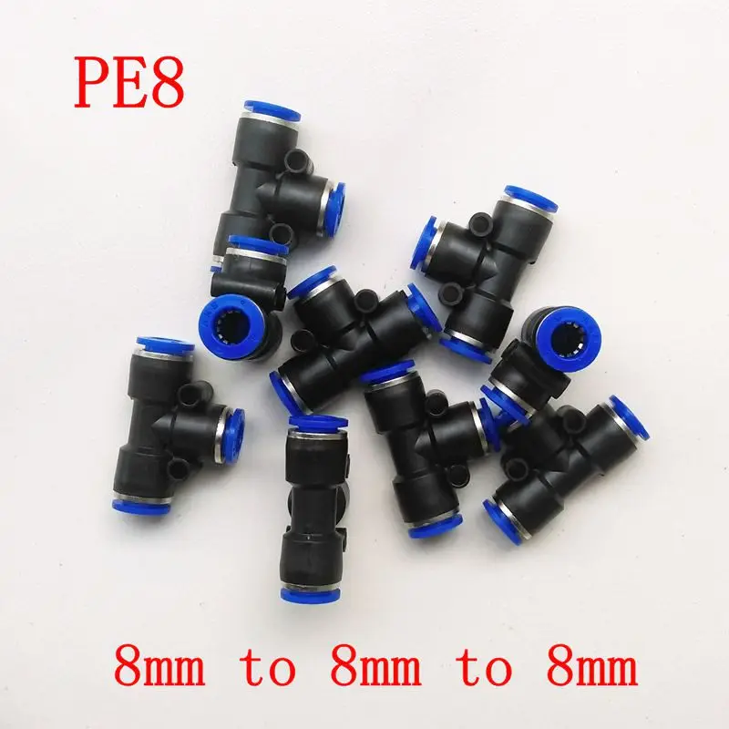 5 Pieces 8mm a 8mm Raccord rapide pneumatique en forme de T a une seule tou Y2P4 5 Pieces 8mm a 8mm Raccord rapide pneumatique en forme de T a une seule tou Y2P4
